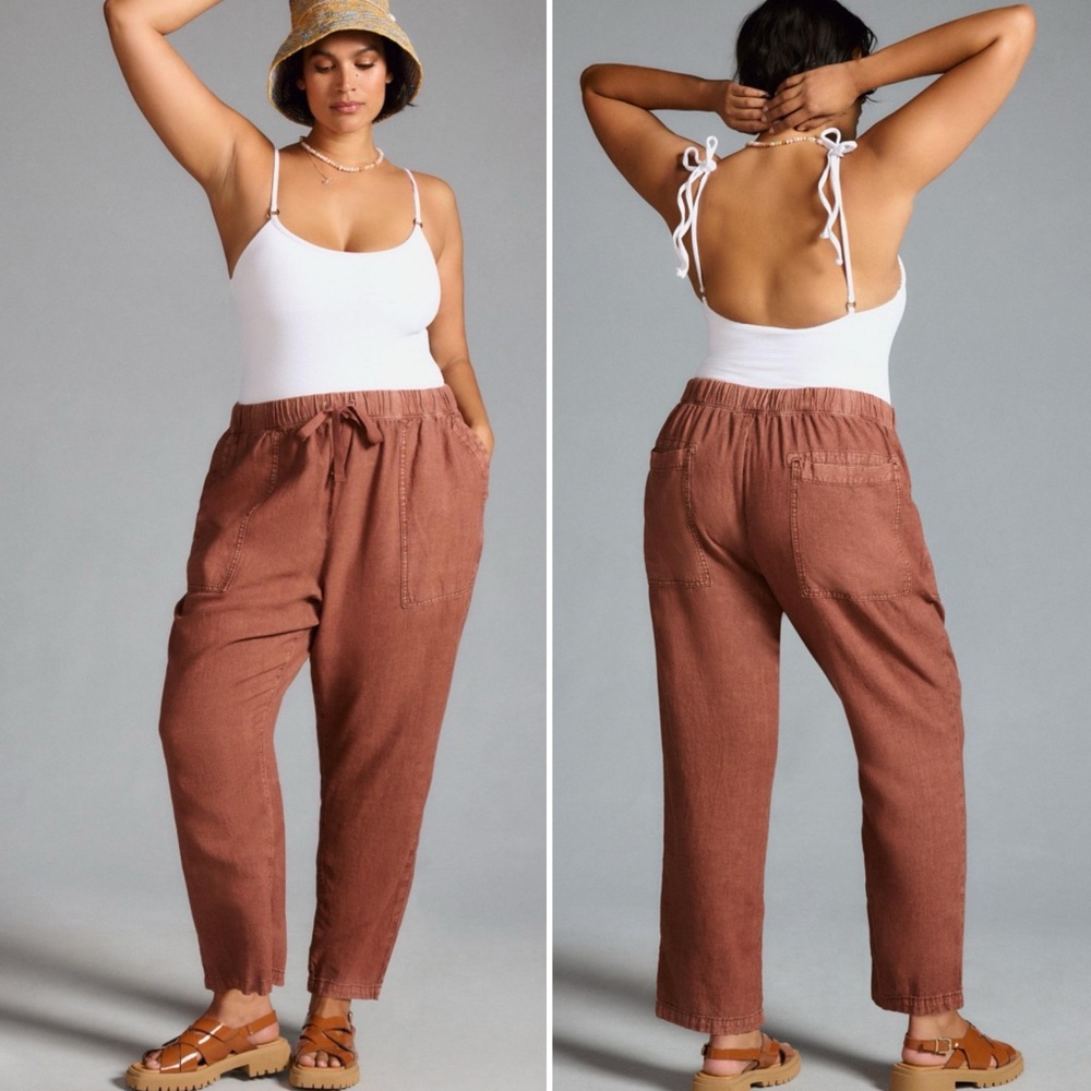 Anthropologie Linen Drawstring Pants